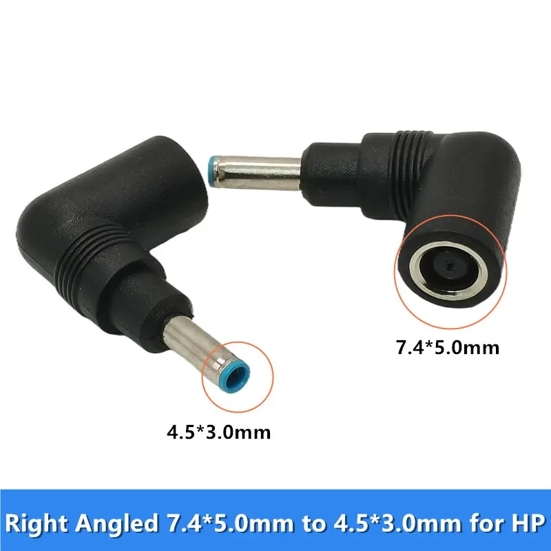 Convertidor de cargador de energía CC de 7,4mm a 4,5mm, gran Cable conector adaptador CC de repuesto para puntas azules HP