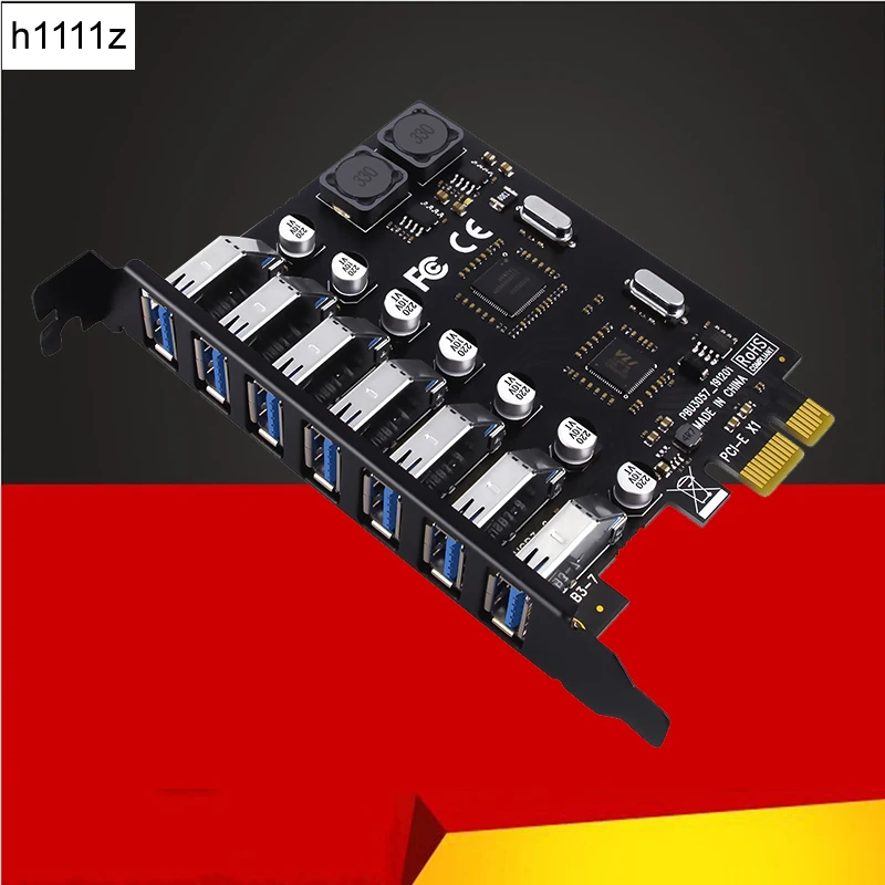 Adaptador USB 3,0 PCI Express PCI e a 7 puertos USB 3 tarjeta adaptadora de expansión USB3 PCIe PCI-e x1 convertidor de controlador para PC de escritorio