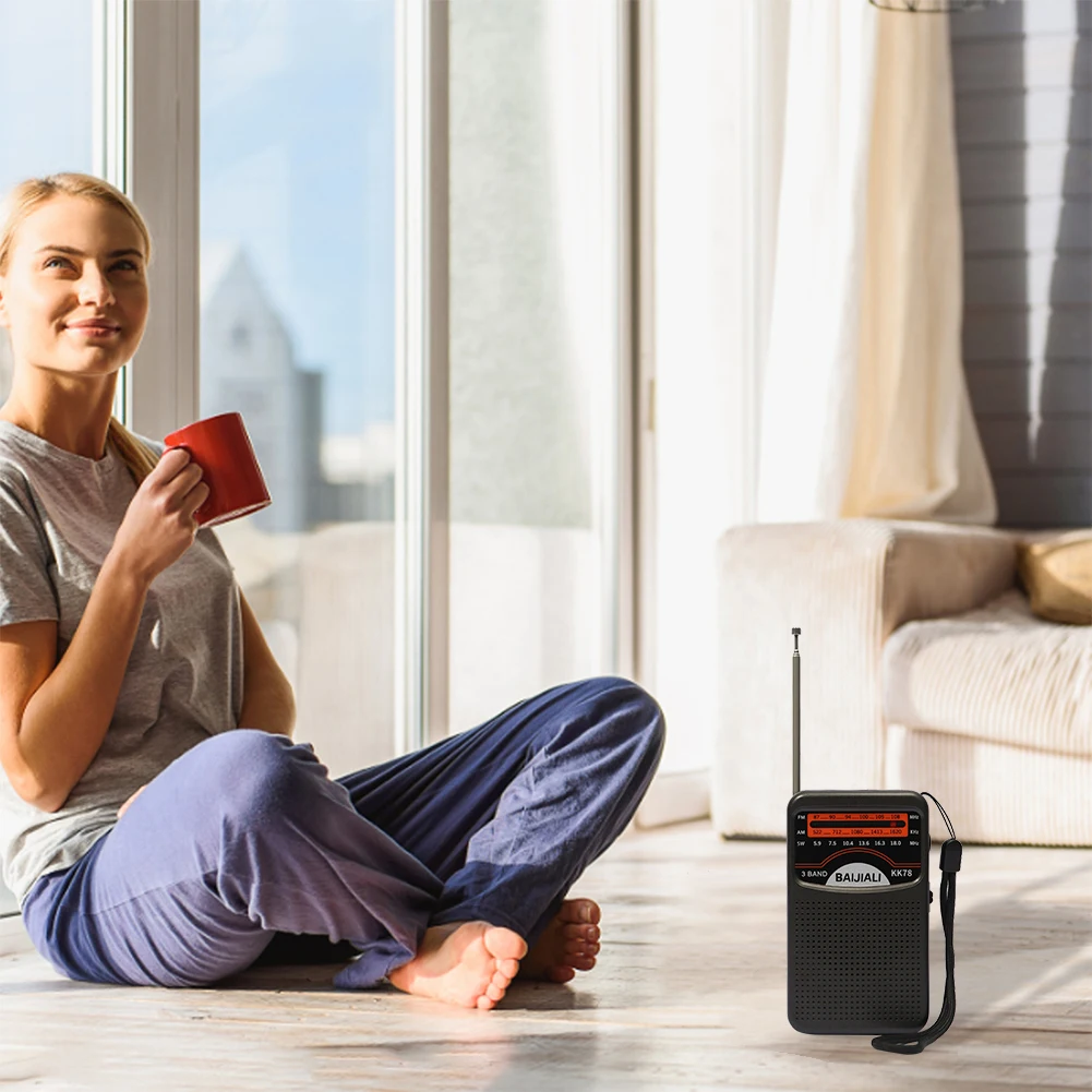 Radio meteorológica Retro portátil, Radio con puntero SW/AM/FM, Radio telescópica con batería, Mini Radio para interiores y exteriores - imagen 3
