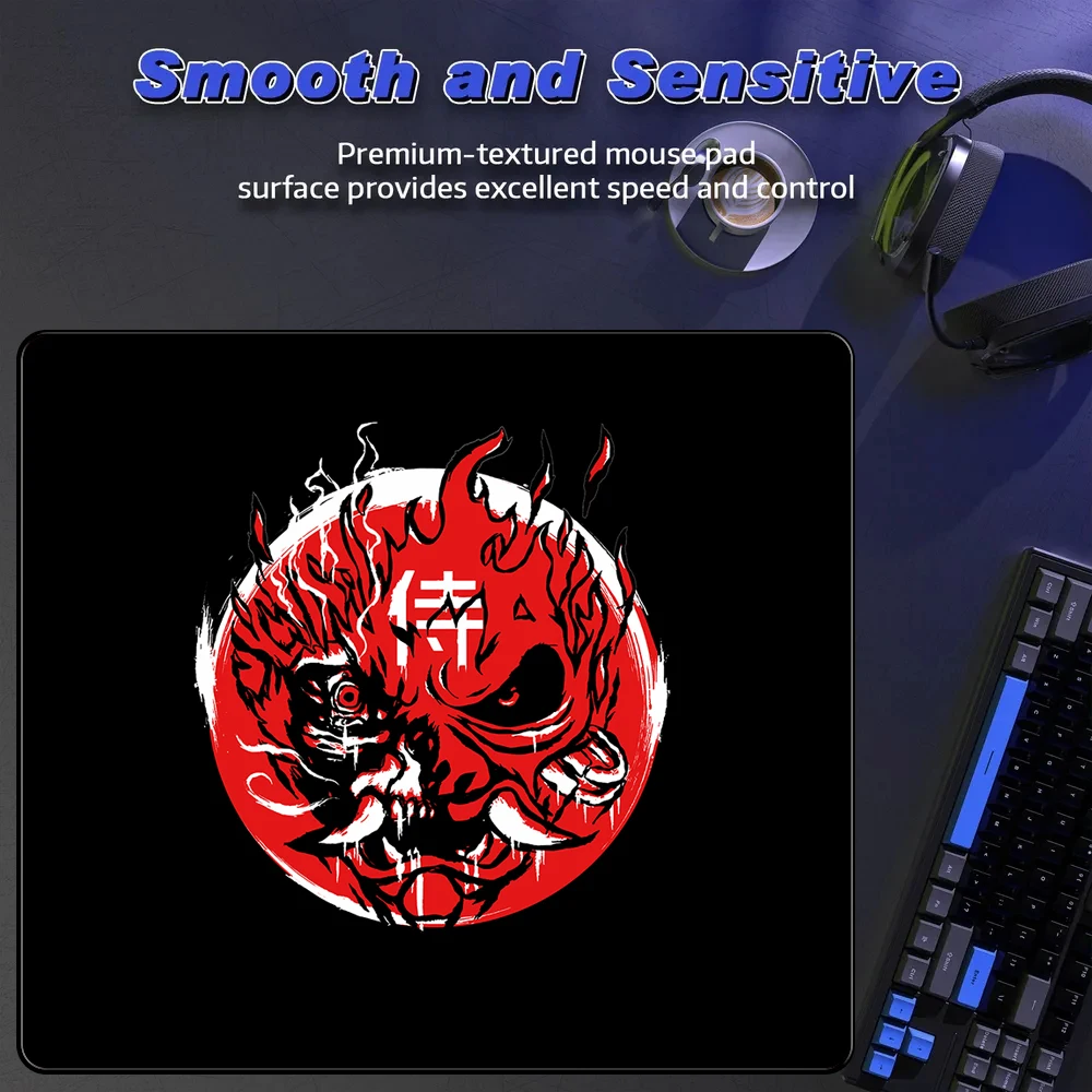 Alfombrilla de ratón Oni Mask e-sports para Gamer, alfombrilla de ratón profesional con superficie impermeable para juegos, borde de bloqueo Premium, alfombrilla para ratón de ordenador