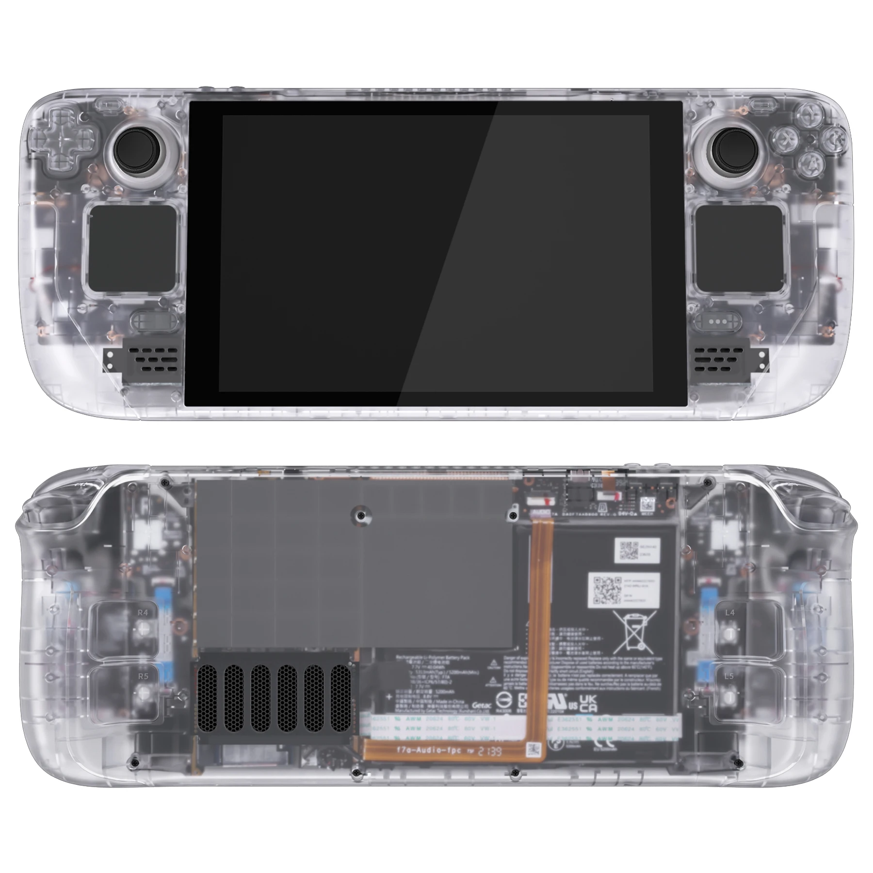 eXtremeRate Clear DIY Reemplazo Shell Funda para Steam Deck LCD o OLED (Selectar su modelo)