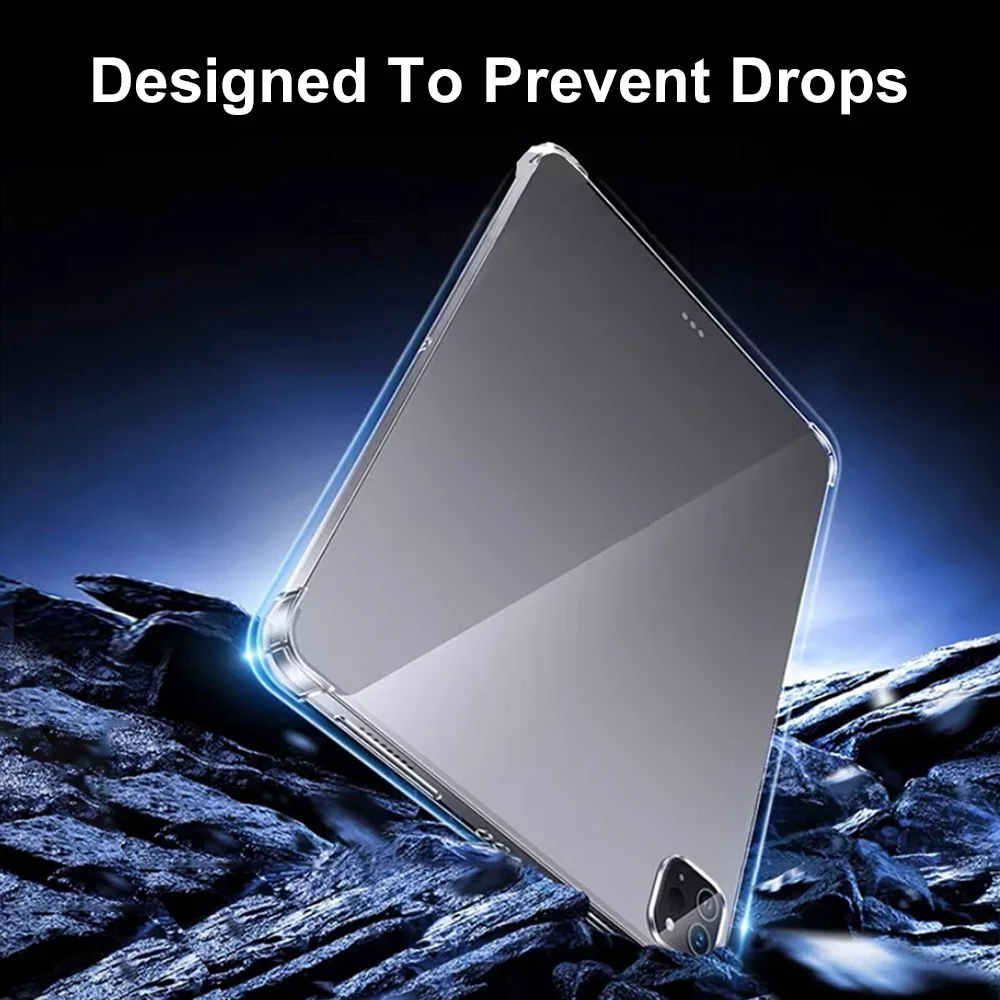 Funda transparente de silicona para iPad A16 11. a 10. a generación 10 9 8 7 iPad Pro 12,9 13 9,7 10,5 Air 13 11 Mini 6 5 4 3 2 1 - imagen 5