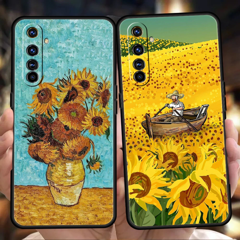 Van Gogh girasoles la noche estrellada para Realme GT Neo 2 3 3T 5 funda para Realme 12 11 5G 10 9 8 5G 7 6 GT5 GT3 Pro C25 C35