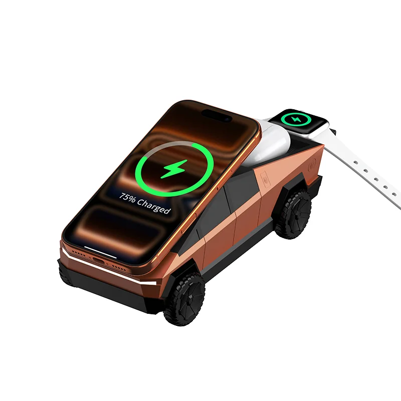 QI2 3 en 1 cargador inalámbrico rápido magnético soporte cibernético de escritorio para IPhone 17 16 Pro Max Apple y Samsung Watch Airpods Pro - imagen 2