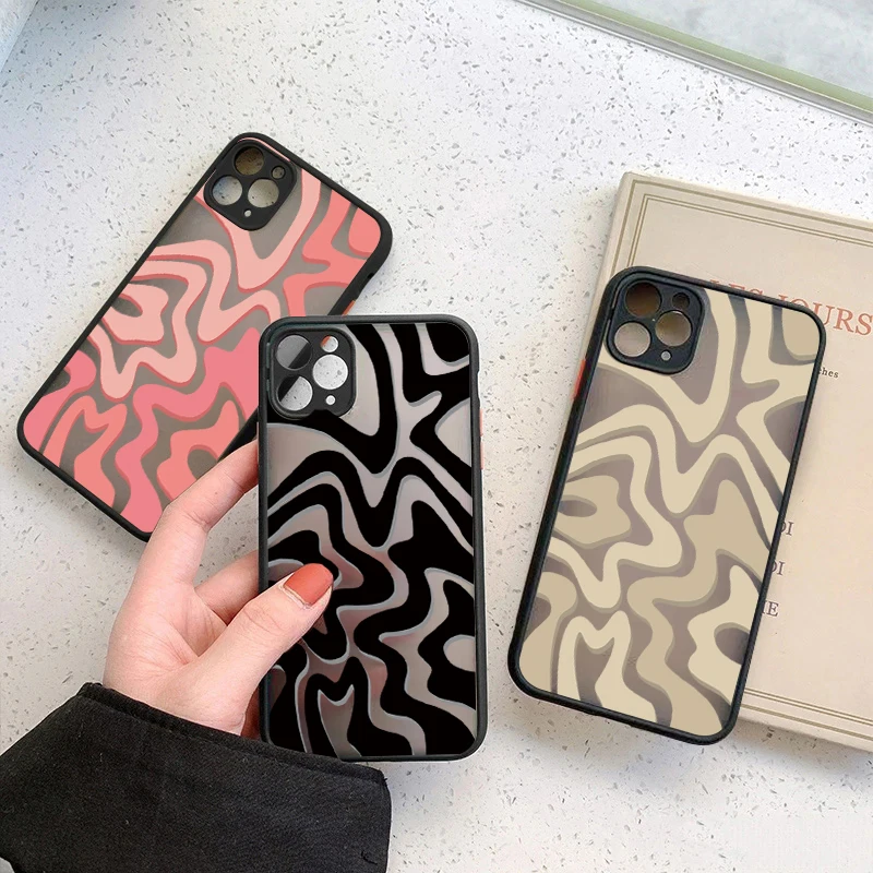 Funda mate con patrón de rayas para Samsung S24 S23 Ultra S22Plus FE, funda Galaxy A15 A14 A54 A53 A52 A55 A35 A05 A05S A34 A33 A32 A13