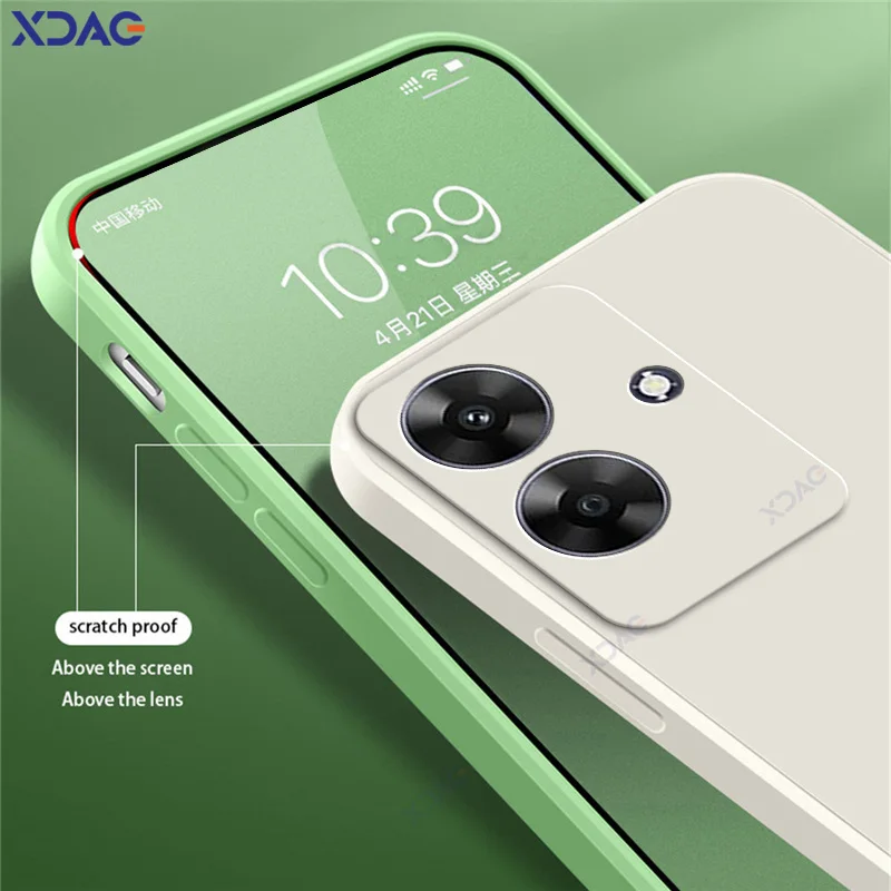 Fundas de teléfono cuadradas originales de silicona líquida para Realme Note 60 60X Note60X 360, fundas protectoras suaves anticaídas a prueba de golpes - imagen 4