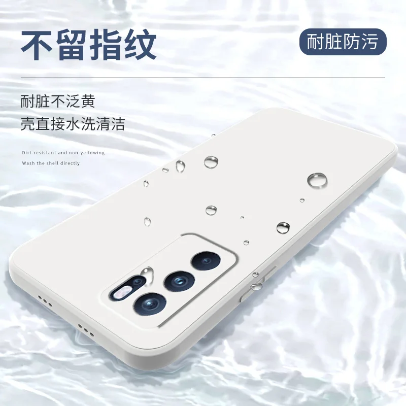 Funda cuadrada de silicona líquida para OPPO Reno 6 Pro Plus, Funda protectora ultrafina Reno6 6Pro ProPlus 5G, Funda de teléfono Original clásica - imagen 4