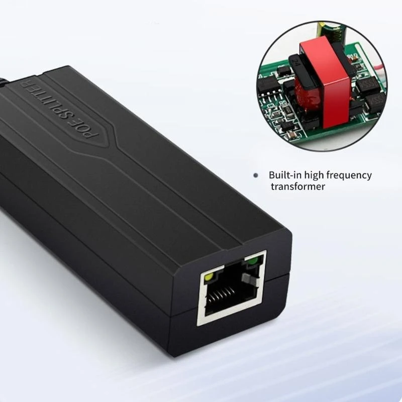 Adaptador divisor USB C POE IEEE 802.3af/at 48V a 5V USB C convertidores de corriente adaptador PoE a USB C para dispositivo de red - imagen 3