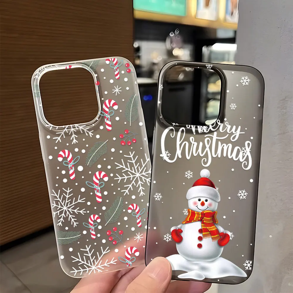 Funda de teléfono mate Feliz Navidad para iPhone 16 Pro Funda iPhone 13 15 Pro Max 14 11 12 16promax 15promax 14promax Funda de silicona