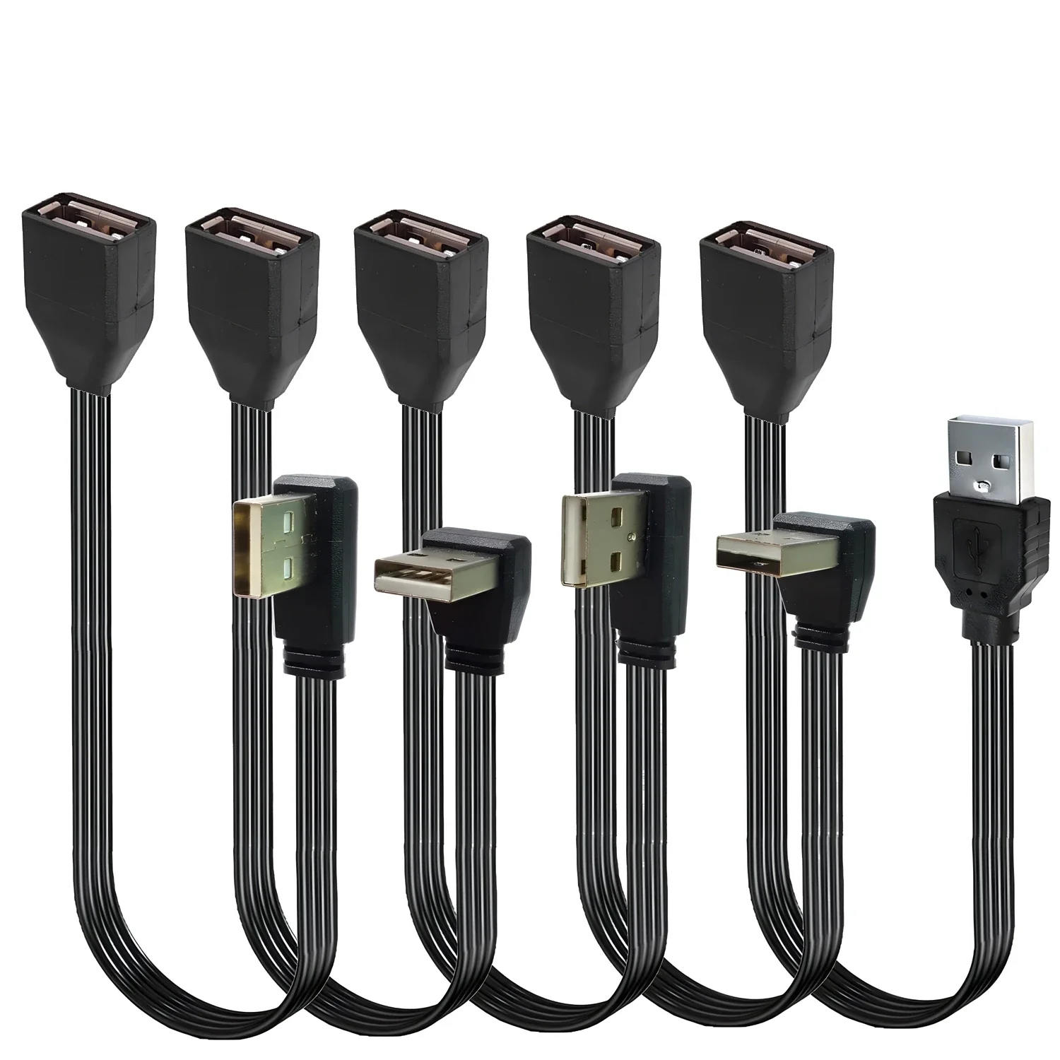 50CM 10cm 20cm 5cm USB 2,0 A enchufe a hembra 90 Cable adaptador de extensión en ángulo USB 2,0 macho a hembra Cable derecho/izquierdo/abajo/arriba - imagen 2