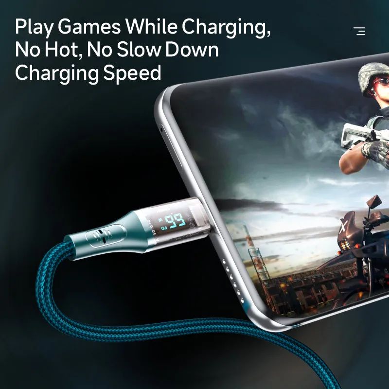 PD 66W USB C Cable Digital Display Fast Charging Type C Wire for Samsung Xiaomi Huawei Phone Data Cord USB TypeC to Typc C Cable - imagen 5