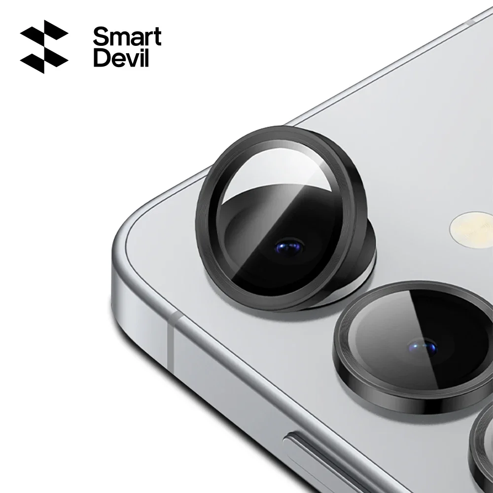 SmartDevil Protector de lente de cámara para Samsung Galaxy S25Ultra lente negra película de vidrio templado para Samsung S25Plus S25 antiarañazos