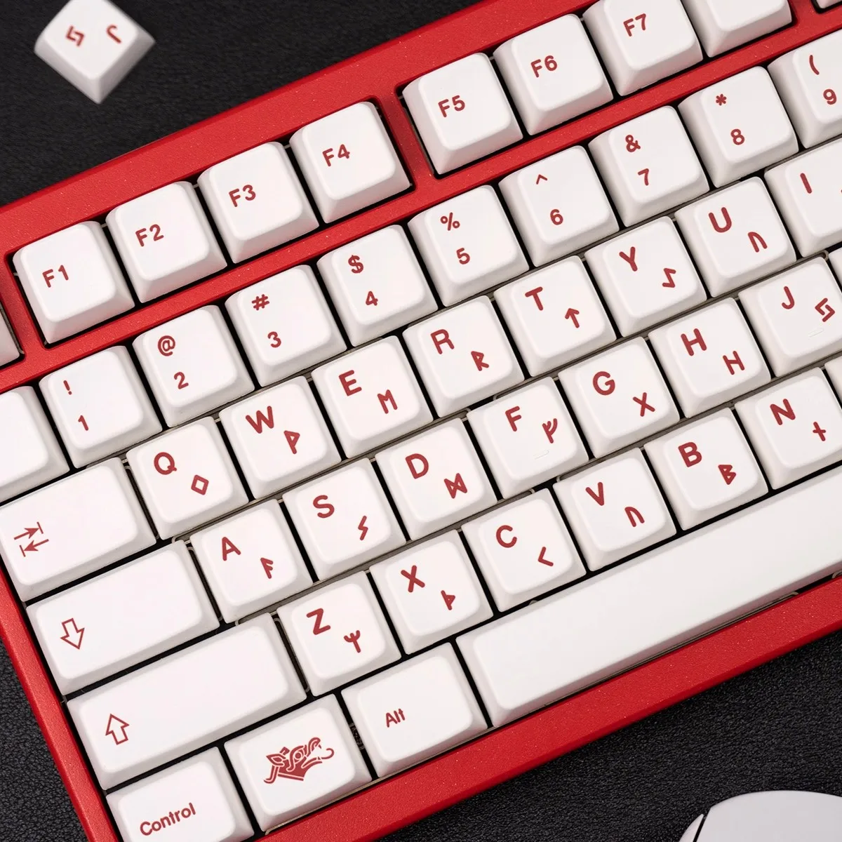 Blot-teclas MDA de 143 teclas, teclas personalizadas con sublimación de tinte PBT, teclas minimalistas rojas y blancas para teclado mecánico MX Switch - imagen 4