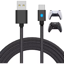 Cable USB-C PS5/NS/Switch Pro Carga y Datos con LED