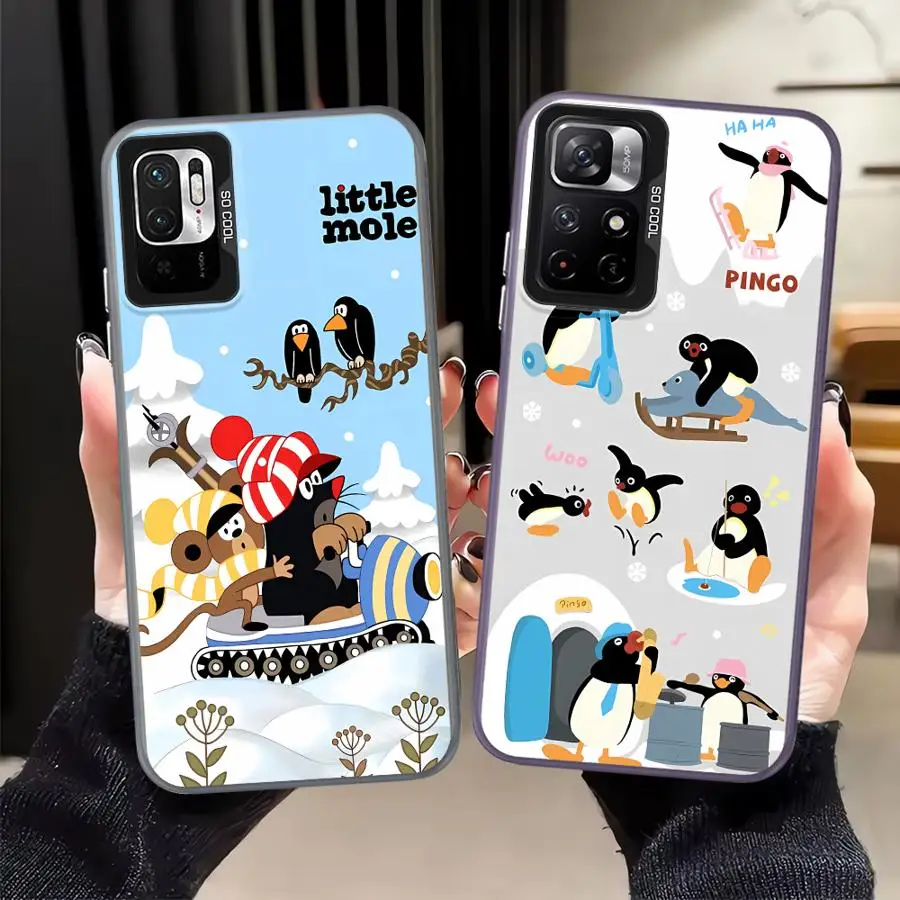 Funda P-ingu de dibujos animados de invierno y nieve para Xiaomi Mi 12T Pro 11 Lite 13T, funda trasera para teléfono
