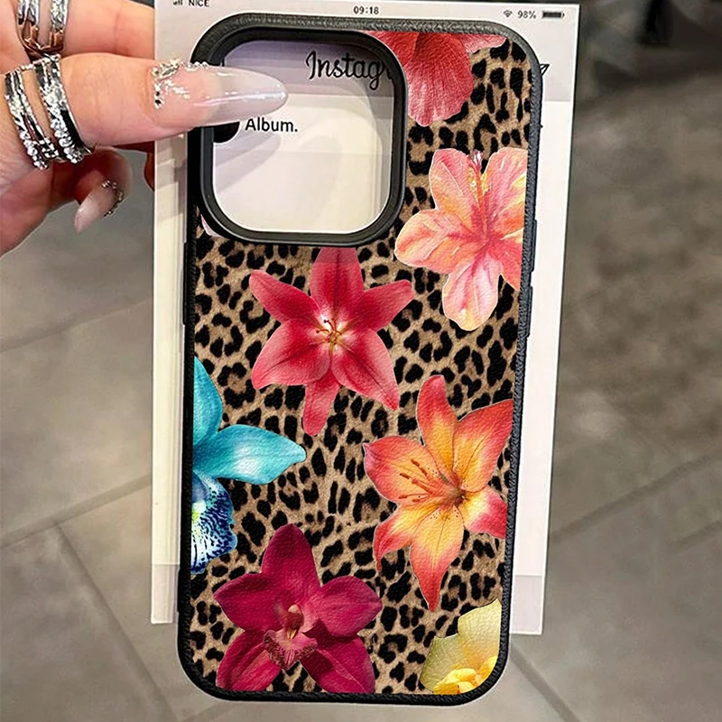 Funda de teléfono suave con estampado de leopardo Floral Retro para Xiaomi Redmi Note 14 Pro Plus 14 13 12 11 10 14C 13C 12C 15C - imagen 3