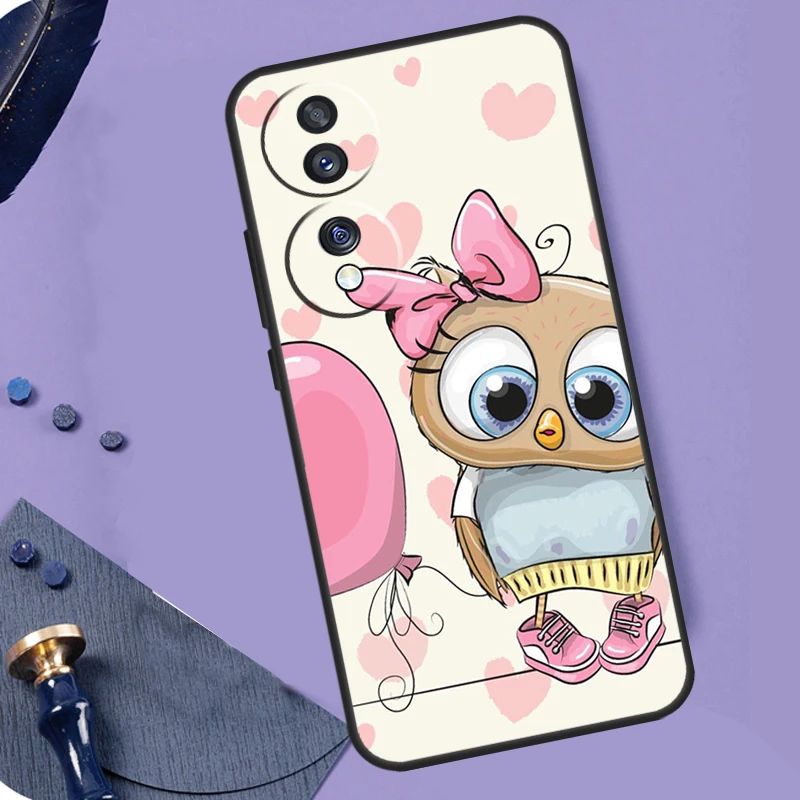Funda de búho de dibujos animados para Honor, cubierta bonita para Honor Magic 6 5 Pro 50 70 90 Lite, X8b, X9b, X9a, X8a, X7a, X6a, X7, X8, X9 - imagen 3