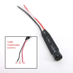 Micrófono CCTV Mini con Monitor de Audio y Alimentación DC