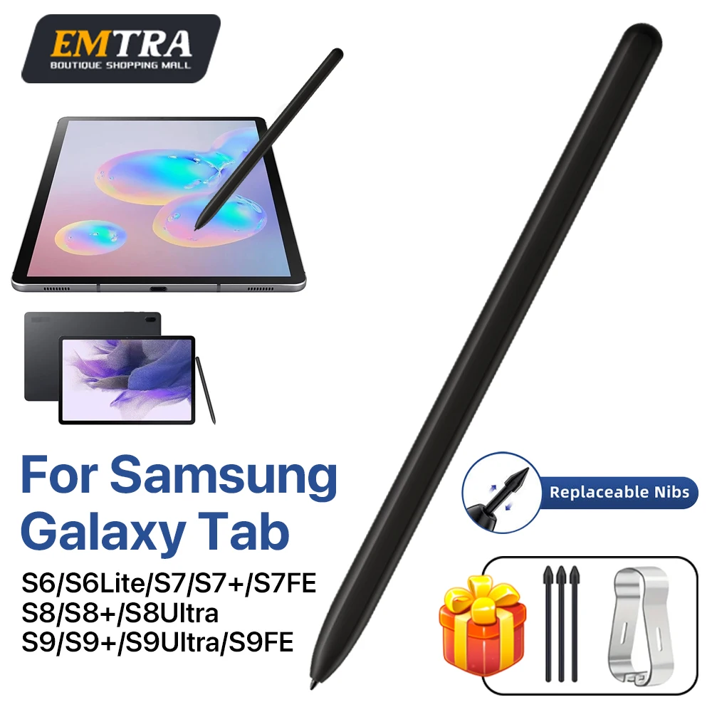 S Pen para Samsung Galaxy Tablet Tab S6 S6Lite S7 S7 + S8 S8 + S9 S10 S9 + S8 S9Ultra S7 S9FE 4096 Dibujo de rechazo de palma de presión