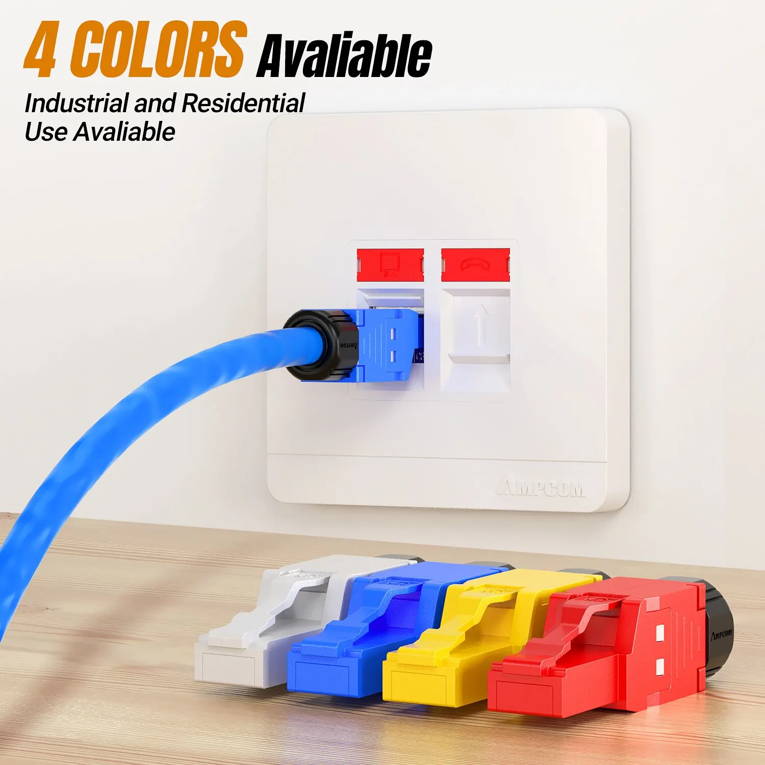 AMPCOM RJ45 conectores de enchufe Modular, Cat6 Cat6A UTP Stecker, conector de red sin Toolless, enchufes Ethernet, Cable, herramientas de Internet gratis - imagen 5