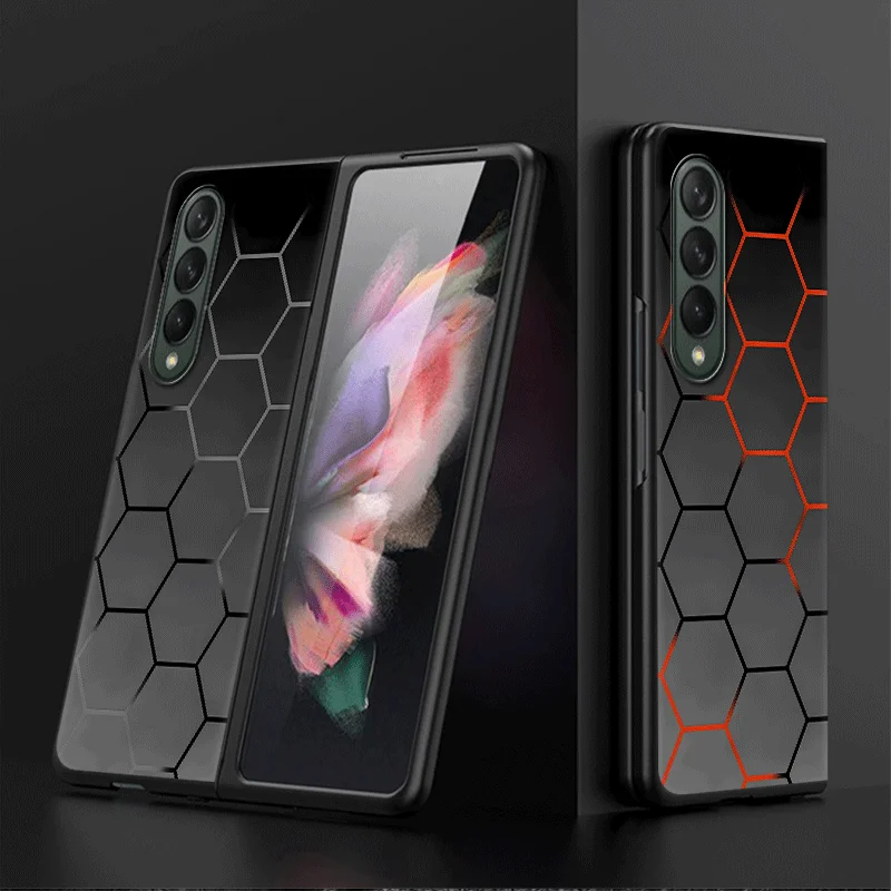 Funda con diseño de panal a la moda para Samsung Galaxy Z Fold6 Z Fold4 5G Z Fold3 Z Fold5 5G ZFold4, funda dura a prueba de golpes para PC - imagen 2