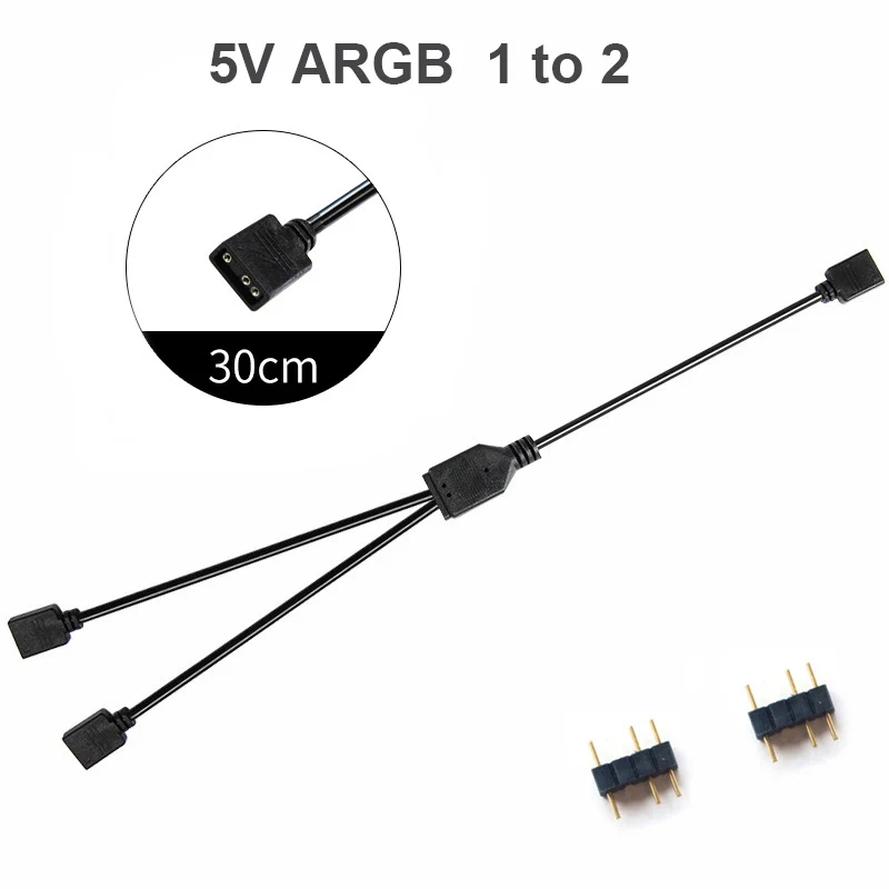 Cable de placa base de sincronización OULLX 4PIN 12V RGB 3PIN 5V ARGB 1 a 2/1 a 3/1 a 4/1 a 5 línea de extensión - imagen 5