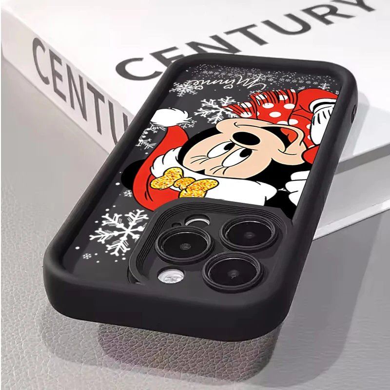 Precioso Feliz Navidad copo de nieve Mickey Minnie funda para Iphone 17 Air 16 15 14 13 12 11 Pro Max Plus 16E 17 Pro Max teléfono Capa - imagen 4