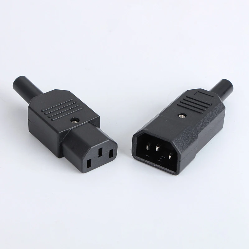 1/5/10 Uds IEC 320 Cable recto enchufe de CA C13 C14 10A 250V negro recable eléctrico 3 pines hembra conector de alimentación macho - imagen 3