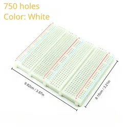 Placa de pruebas MB102, placa de pan PCB sin soldadura de 830 puntos, placa de pruebas de 750 puntos, Kit electrónico DIY para Arduino