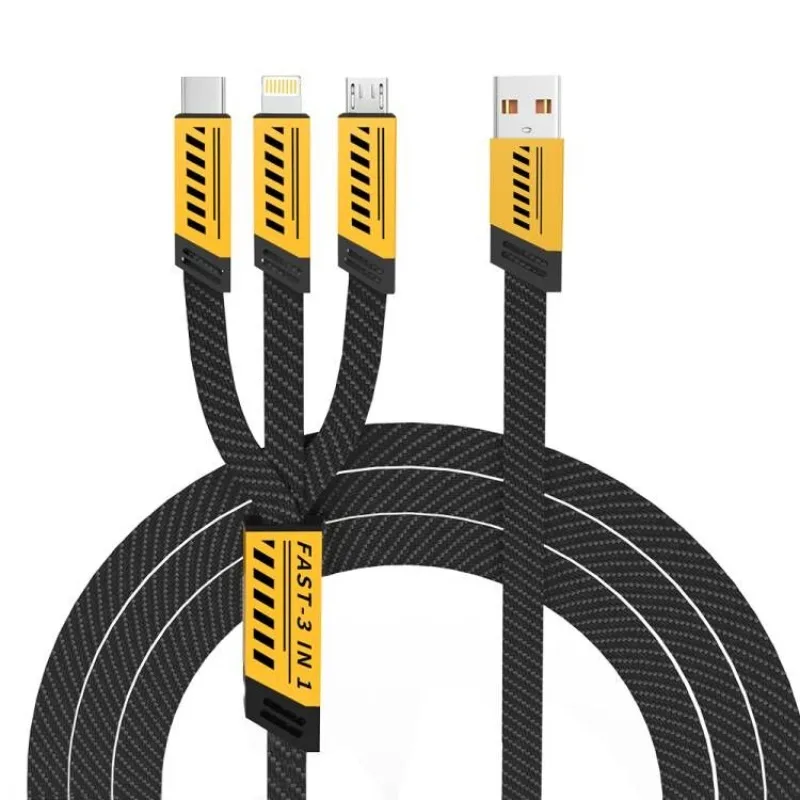 Cables de datos 3 en 1 de 120W, cable de datos tipo Mecha adecuado para Iphone, Samsung, Huawei, Xiaomi, cable de carga múltiple con puertos múltiples - imagen 2