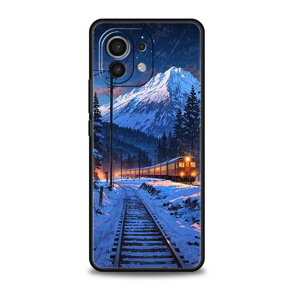 Funda de teléfono para Xiaomi Mi 15 14 14T 13T 12T Pro 12 13 11 Lite 5G 11T X6 X5 Pro cubierta suave de TPU arte paisajístico de Anime japonés - imagen 4