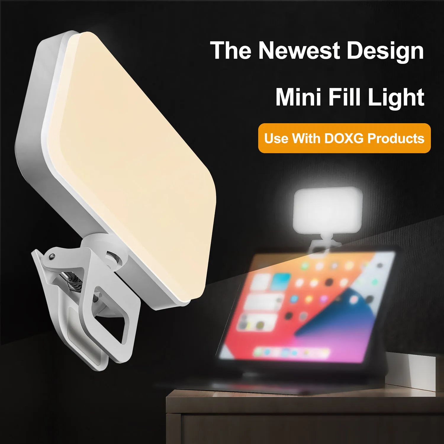 Lámpara de luz de relleno de conferencia con Clip estable, montaje de abrazadera para Ipad, Macbook, ordenador portátil, Mini luz LED para Video - imagen 3
