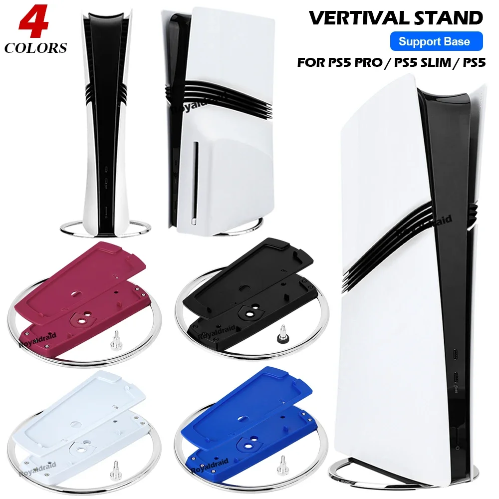 Soporte Vertical de Metal negro, azul, blanco y rojo, soporte de consola con tornillo para PS5 PRO/PS5 Slim/PS5, soporte de Base de almacenamiento Vertical - imagen 2