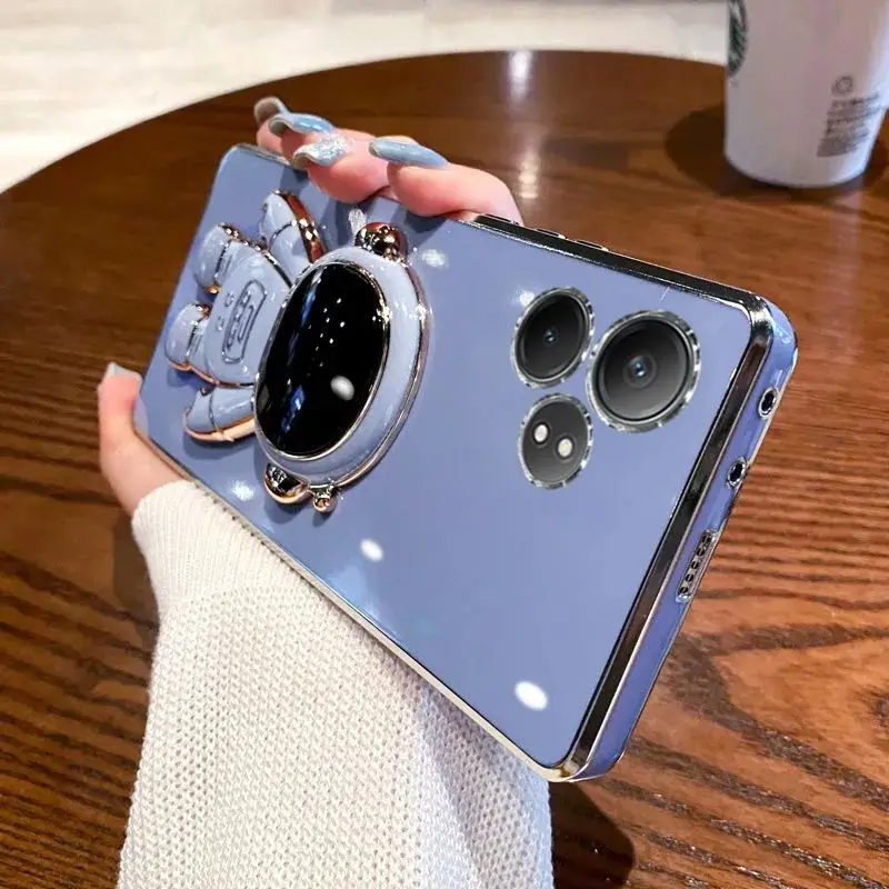 Funda de astronauta para Realme GT7 Pro GT6 6T GT NEO6 SE, soporte todo incluido galvanizado, funda suave de silicona para Realme GT7 Pro - imagen 2