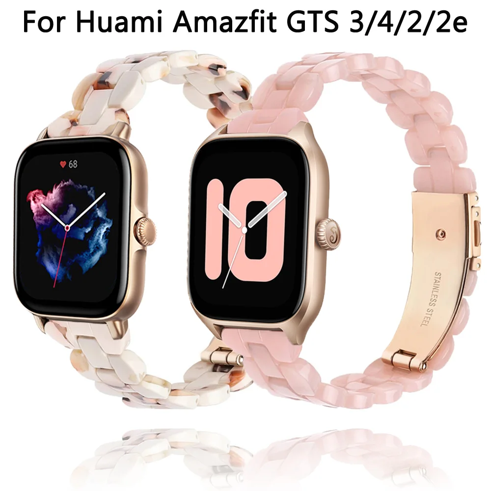 Correa de reloj de pulsera de resina de 20mm para Huami Amazfit GTS 4 2 Mini Bip U 3 pro 2e pulsera Easyfit para Amazfit GTS Correa de 42mm