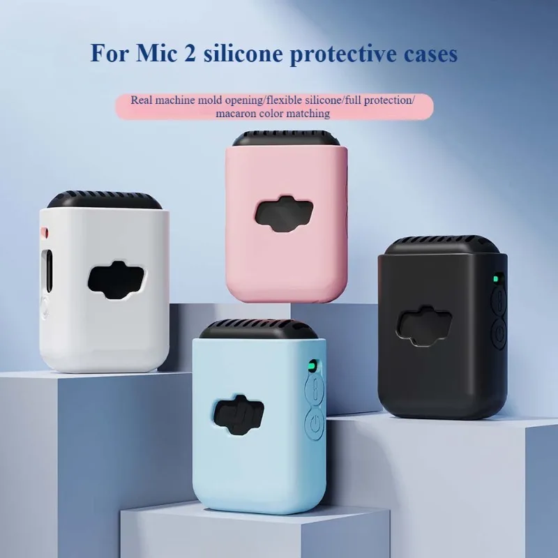 Funda protectora de silicona para DJI Mic 2, funda protectora a prueba de arañazos para micrófono inalámbrico, accesorios para micrófono Vlog y cámara - imagen 3