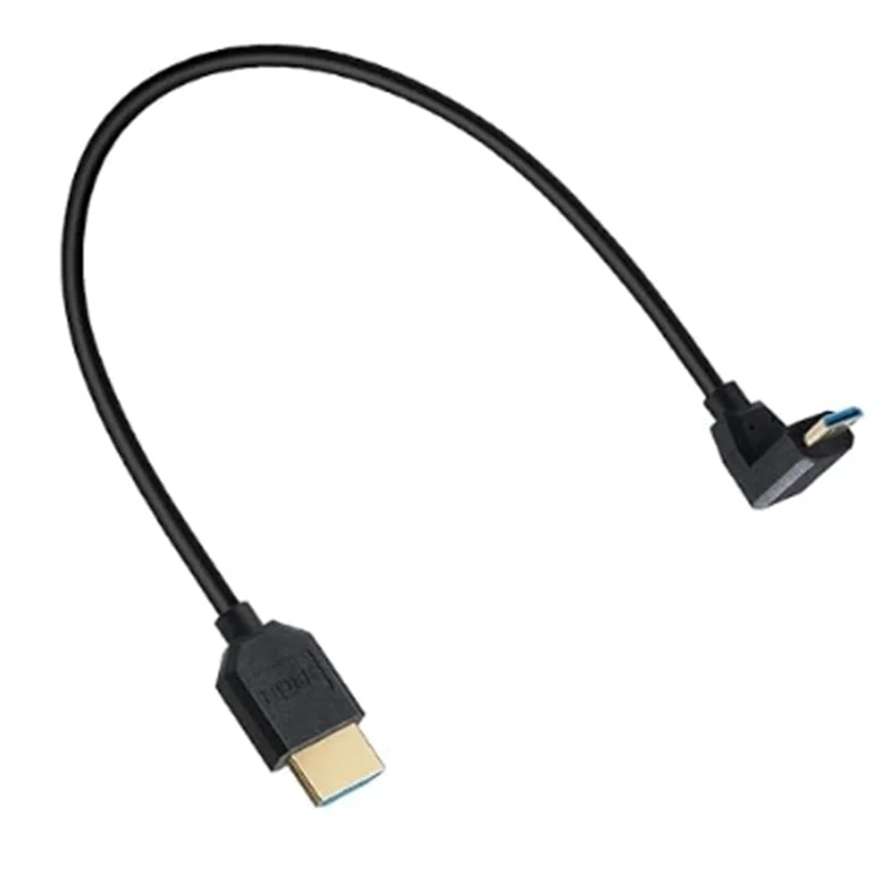 30cm OD4.0mm línea delgada HDMI compatible con Mini HDMI-cable de datos de codo compatible 2,1 V 8K 60Hz para pantalla de proyector de cámara - imagen 2