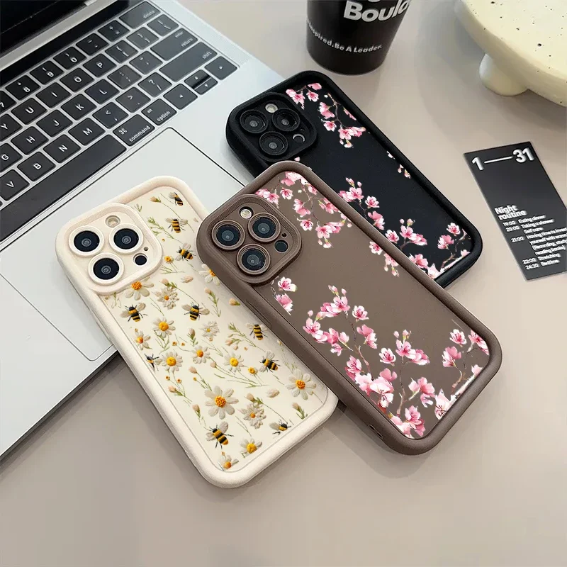 Funda Floral con estampado de margaritas y abeja para Realme C67 C63 C65 C55 C53 C51 C21Y C25Y C35 C30 C33 8i 11 8 12 14 Pro Plus 5G - imagen 4