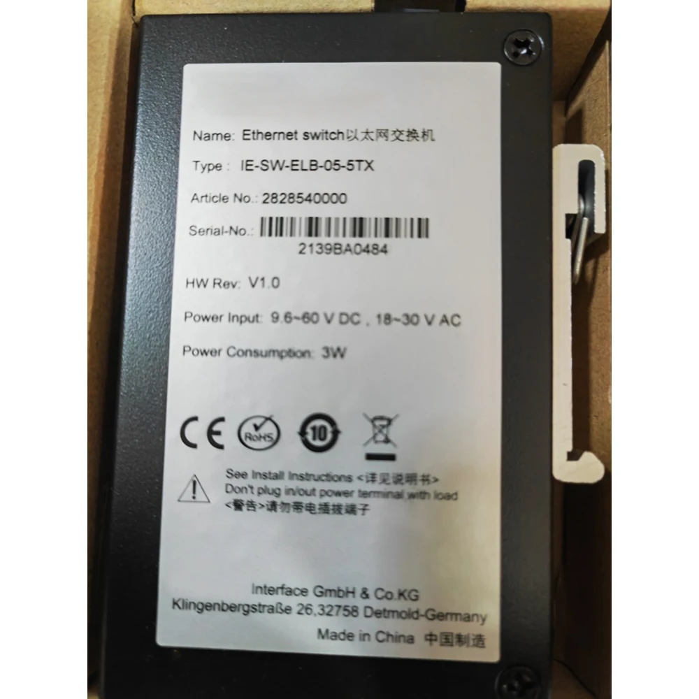 Para Weidmuller 2828540000   Conmutador Ethernet IE-SW-ELB-05-5TX 5 Puertos