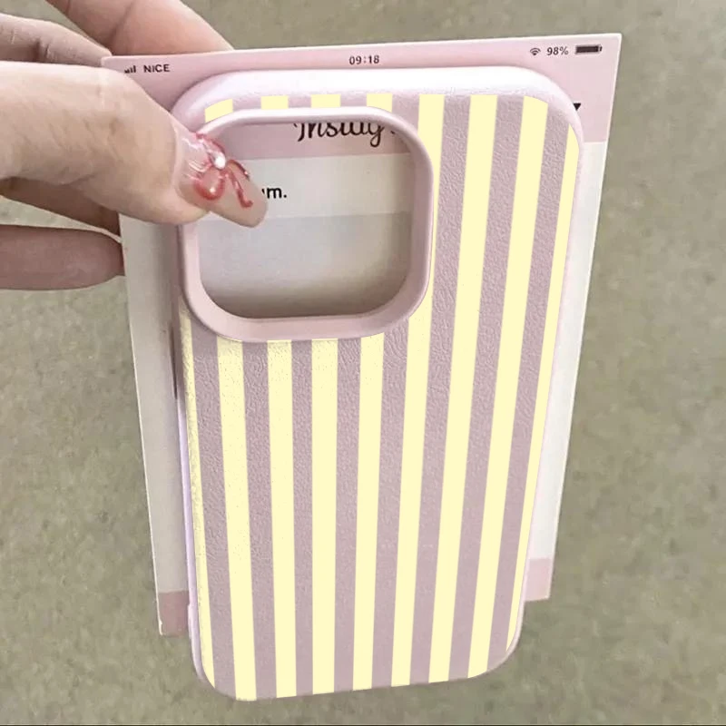 Funda de teléfono de TPU a rayas amarillas a la moda para Xiaomi Poco X7 X6 X5 F5 F6 F7 Pro 5G, funda trasera de silicona suave minimalista a prueba de golpes - imagen 3