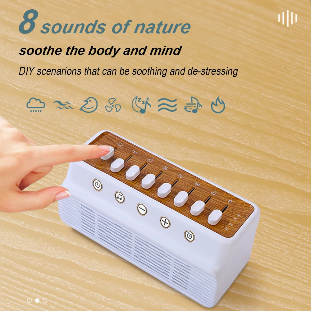 Máquina de sonido para dormir DIY con 8 sonidos naturales, Altavoz Bluetooth portátil tipo C, mezclador de sonidos naturales recargable, altavoz para el hogar - imagen 4