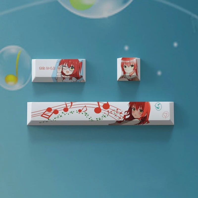 Juego de 3 teclas de teclas BOCCHI THE ROCK, barra espacial 6.25U ESC 2.25U, teclas de entrada, subcama de tinte PBT, teclas para juegos de Anime, perfil de cereza - imagen 3