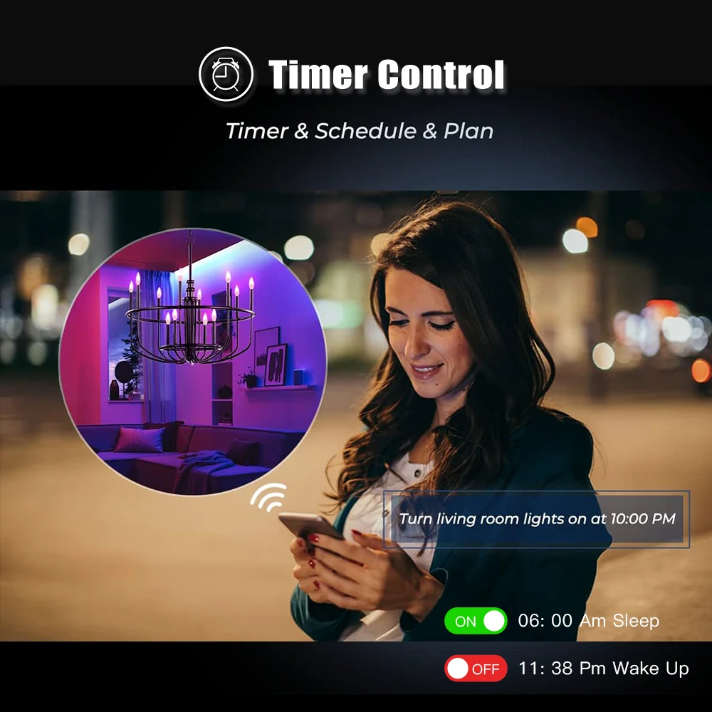 Ewelink GU10 E27 E14 WiFi inteligente Zigbee bombilla LED regulable RGBCW 2700-6500K foco de vela LED funciona con Alexa Google Home - imagen 5