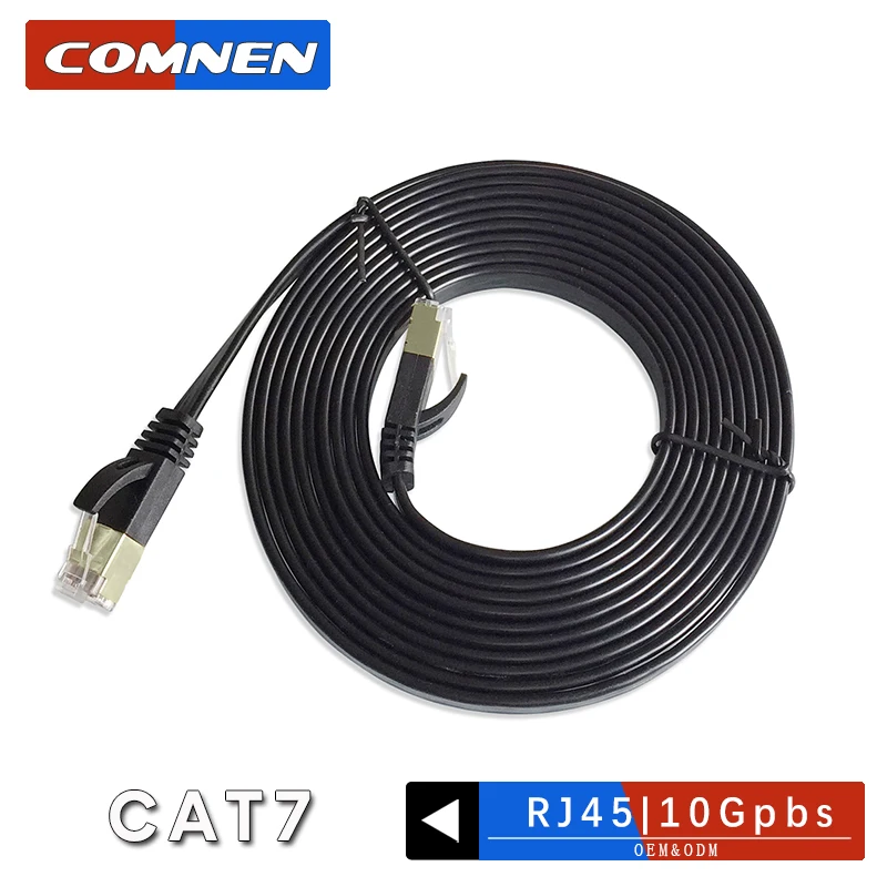 COMNEN-Cable Ethernet CAT 7/6 plano U/FTP de 0,15-10M, Cable de parche Lan Rj45, Cable Cat7 de 10Gbps, Cable LAN de alta velocidad para enrutador PS