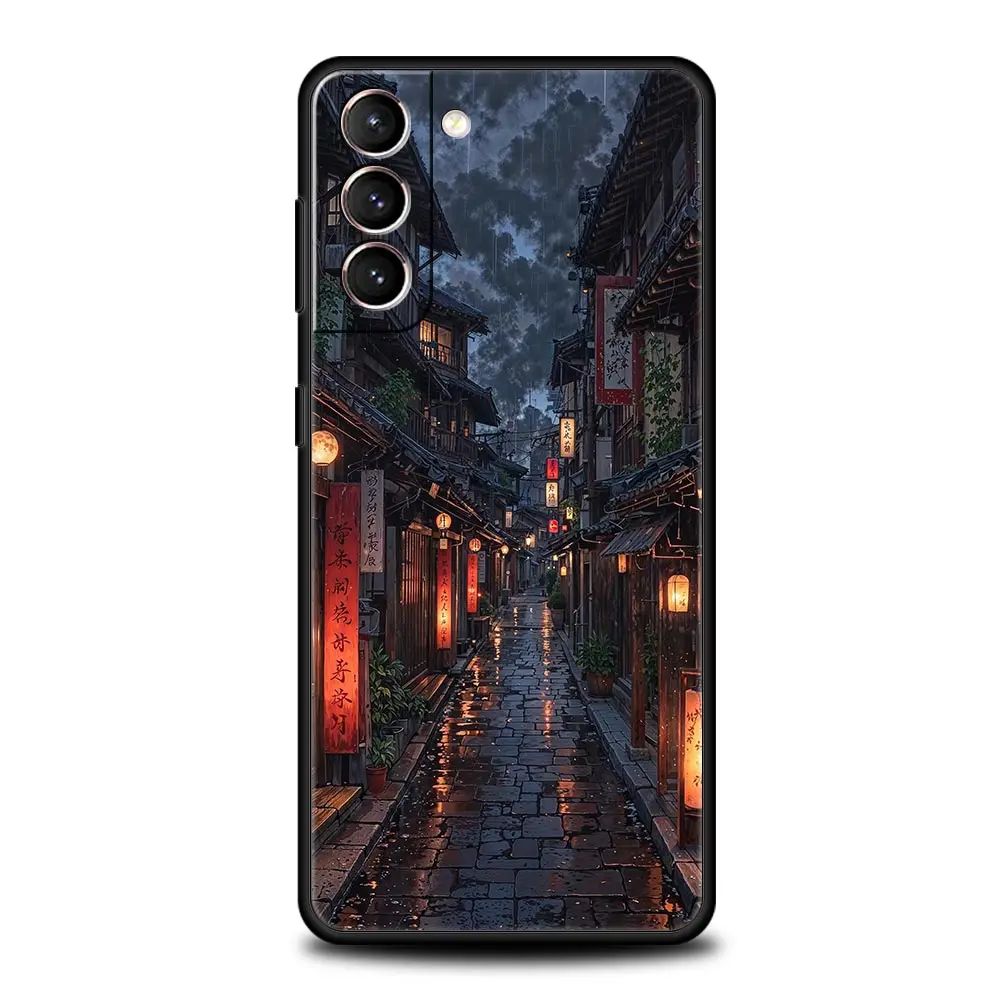 Funda de teléfono con pintura brillante al atardecer para Samsung Galaxy S25 Edge S24 S23 S22 S20 Ultra S21 FE 5G S10 Plus, funda suave de TPU - imagen 2