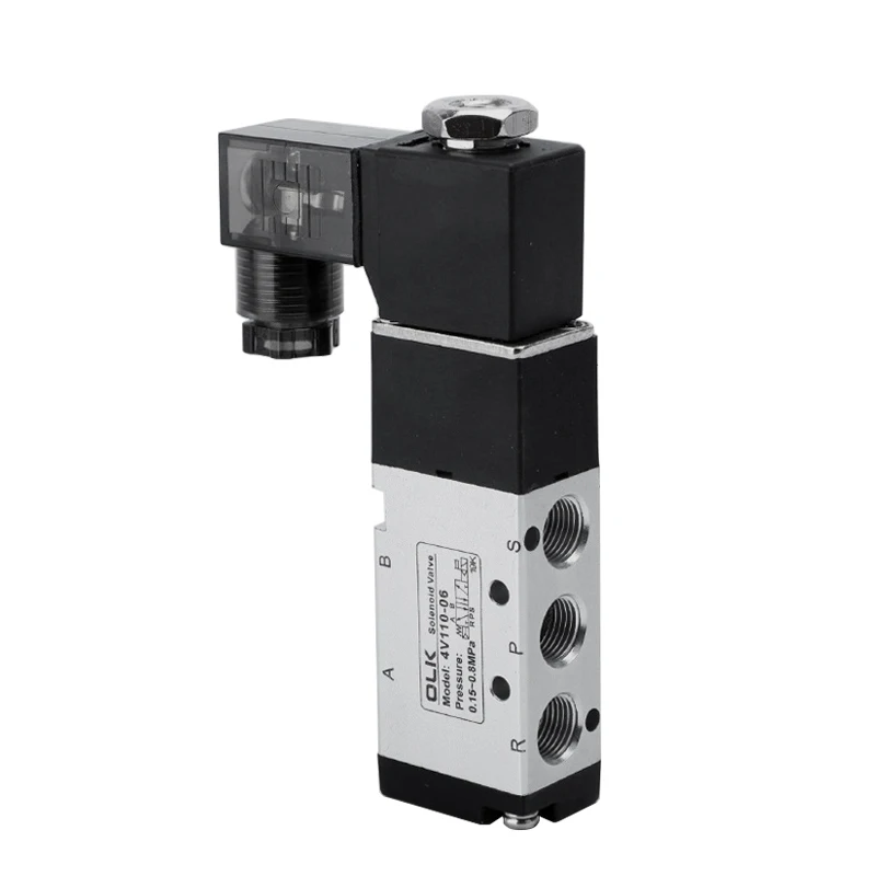 Válvula Solenoide de aire 4V110-06 1/8, válvula neumática de 5/2 vías, 5 puertos, 2 posiciones, válvulas magnéticas eléctricas de Gas DC12V 24V 110V 220V - imagen 3