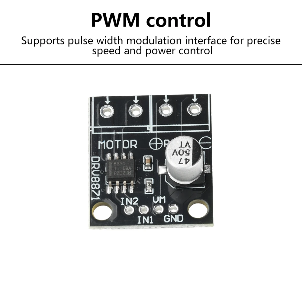 DRV8871 Módulo de controlador de motor de puente DC H 3.6A Controlador de motor cepillado Módulo de controlador de control PWM DC 6.5-45V - imagen 5