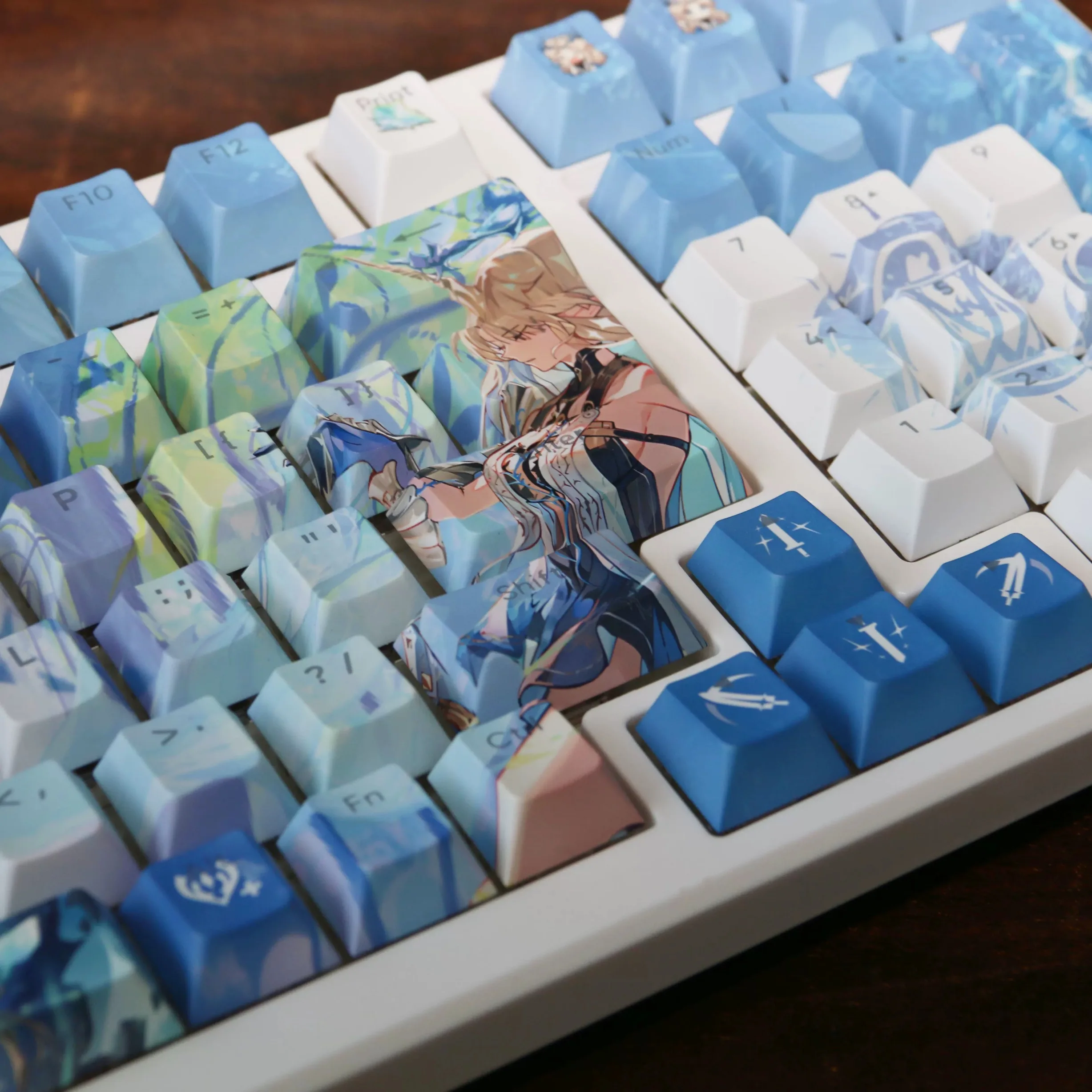 Teclas Cartethyia, Teclas de Anime, Teclas Wuthering Waves, PBT, Sublimación de Tinte, Teclas Cherry, Teclas de Dibujos Animados para Juegos, Tecla Cartethyia para 104 108 - imagen 3