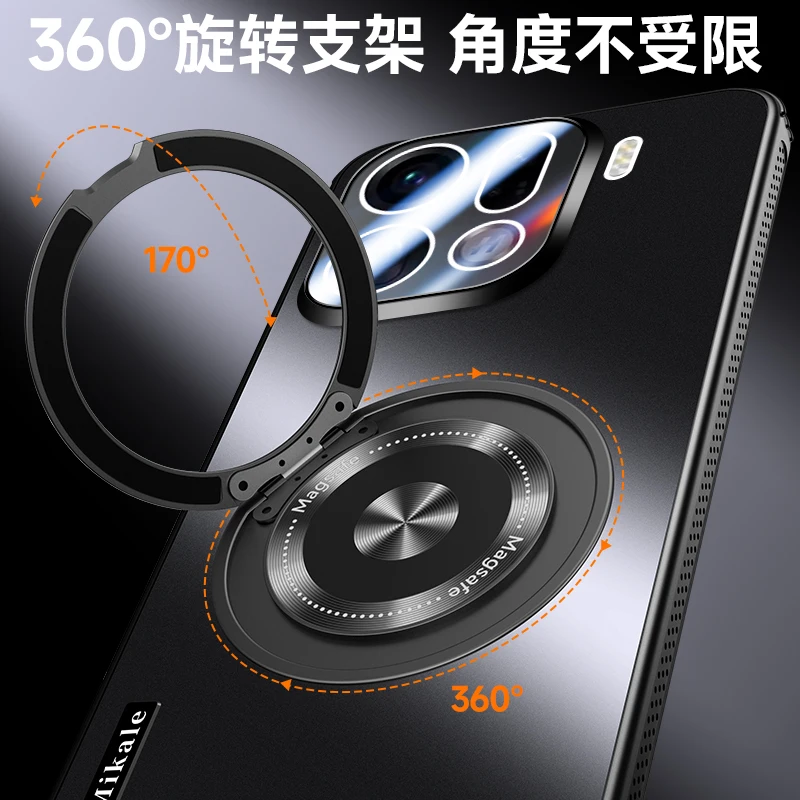 Funda magnética para carga inalámbrica Magsafe para OPPO Find X9 Pro X 9, funda con soporte de anillo a prueba de golpes para OPPO FindX9pro Shell - imagen 3