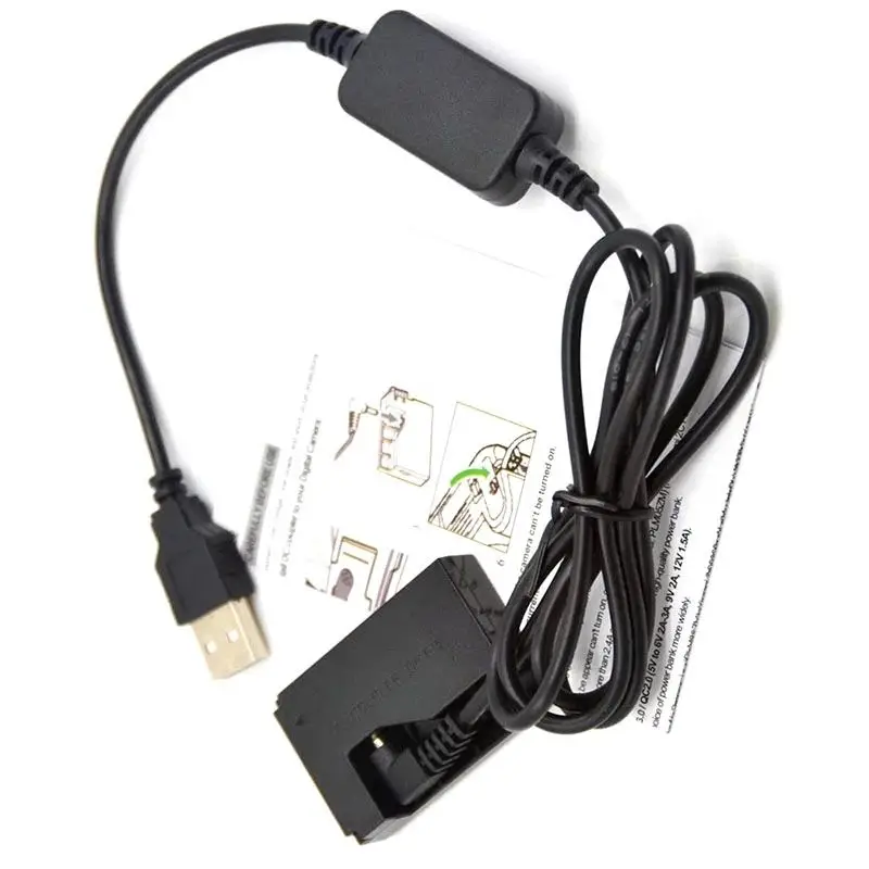 Acoplador de CC DR-E15 LP E12 batería simulada Cable USB CC para Canon EOS-100D Kiss X7 EOS 100D Rebel SL1 SX70HS acoplador de cámara - imagen 3